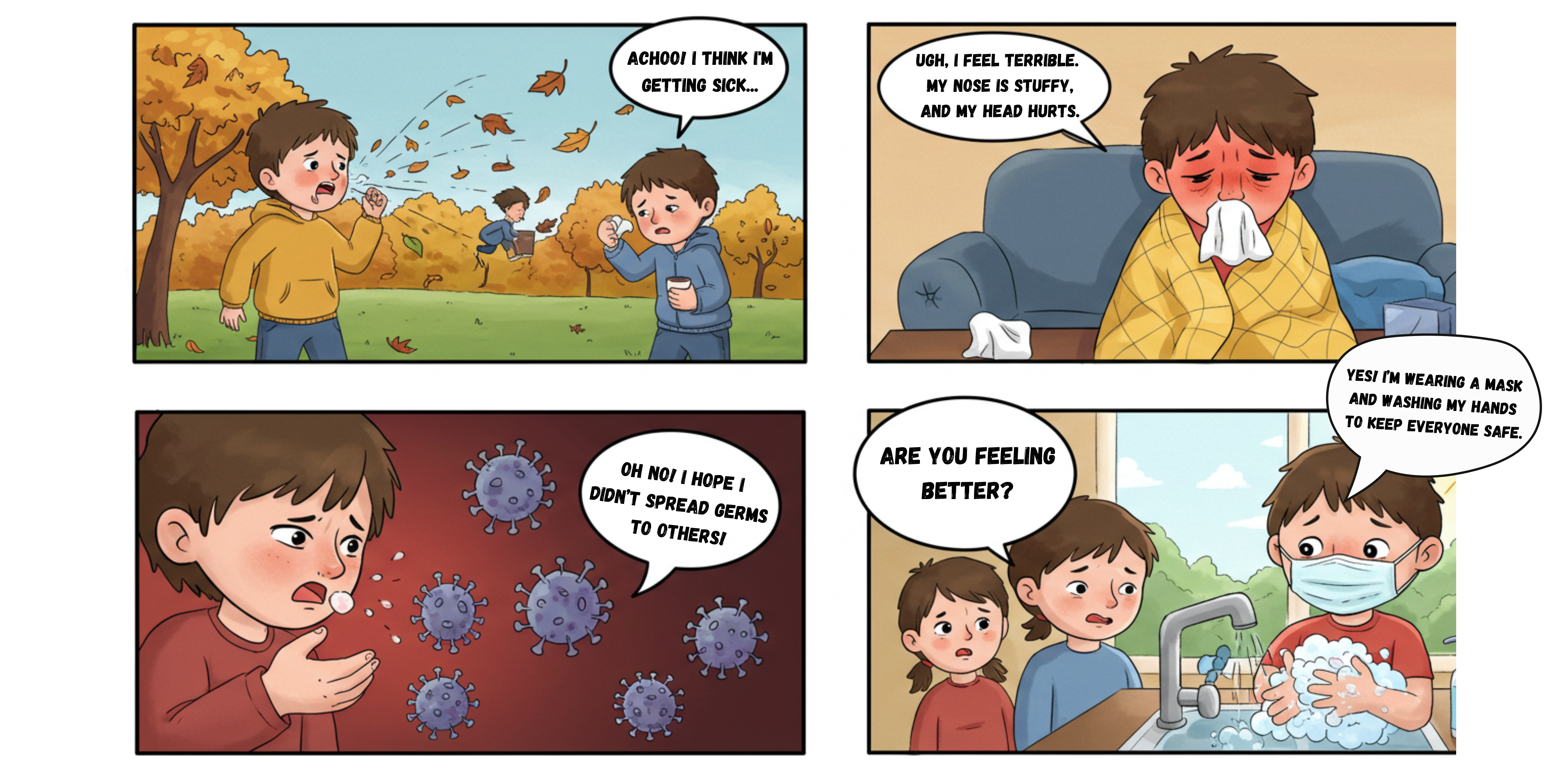 Kids Comic about Cold